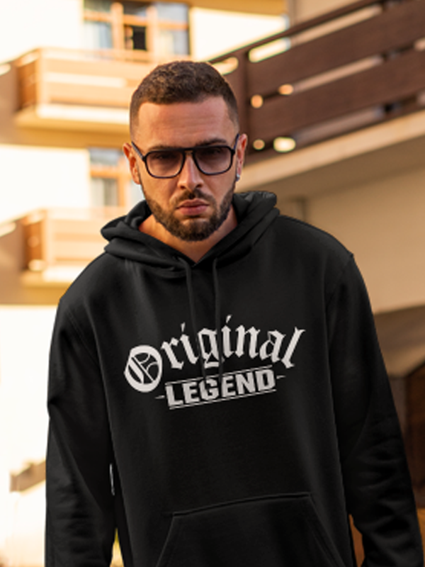 Original Legend Hoodie - Black with White Logo