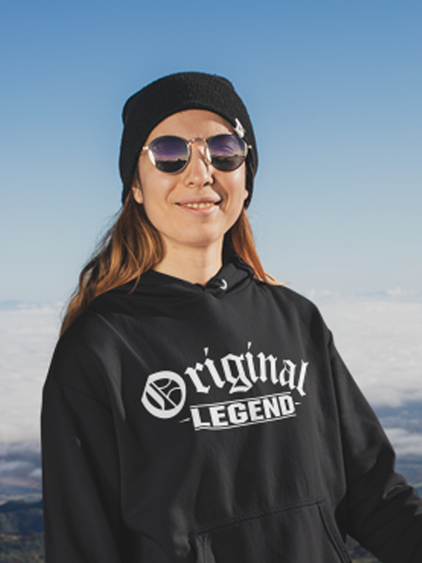 Original Legend Hoodie - Black with White Logo